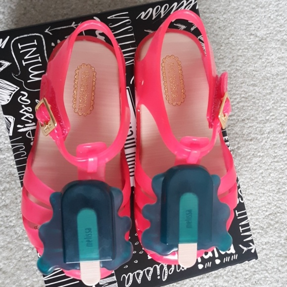 👑HP👑🆕️MINI MELISSA pink popsicle sandals size 9 - Picture 3 of 4